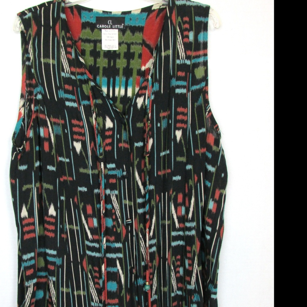 4 for $20 Carole Little Black Blue  Rayon Tunic 16